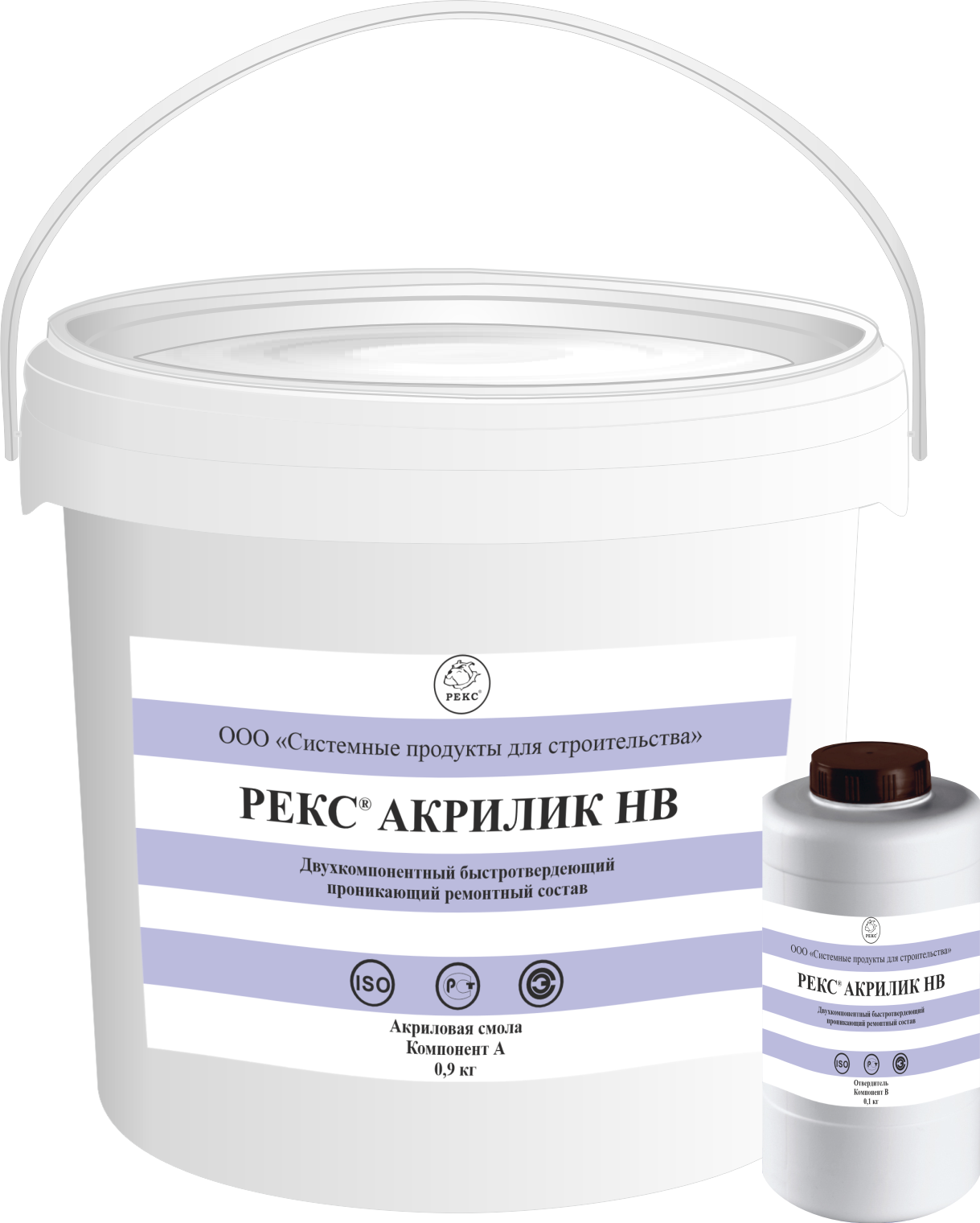 РЕКС® АКРИЛИК НВ (Комплект 1 кг (пласт.ведро 0,9кг+пласт.бут.0,1кг))