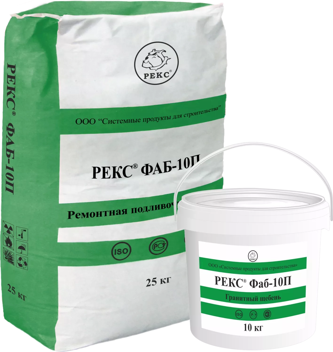 РЕКС® Фаб-10П (Комплект 35 кг. (меш. 25 кг + ведро 10 кг))